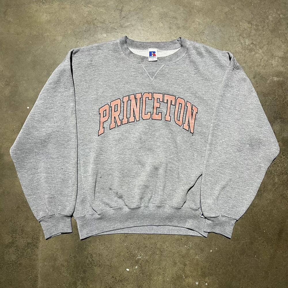 Vintage Y2k Princeton Grey Russell Athletic Boxy Sweatshirt